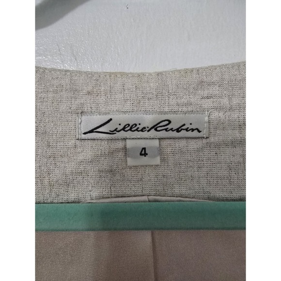 Lillie Rubin Linen Blend Vest Capri Pant Set Size 4 - Picture 3 of 10